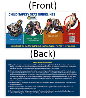“Child Passenger Safety Card” (8x4”)